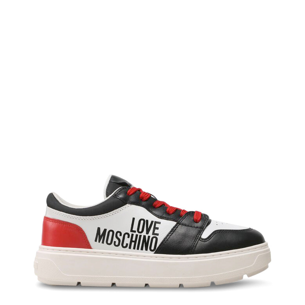 Love Moschino Leather White/Black Shoes JA15274G1GIAB10B Becauze