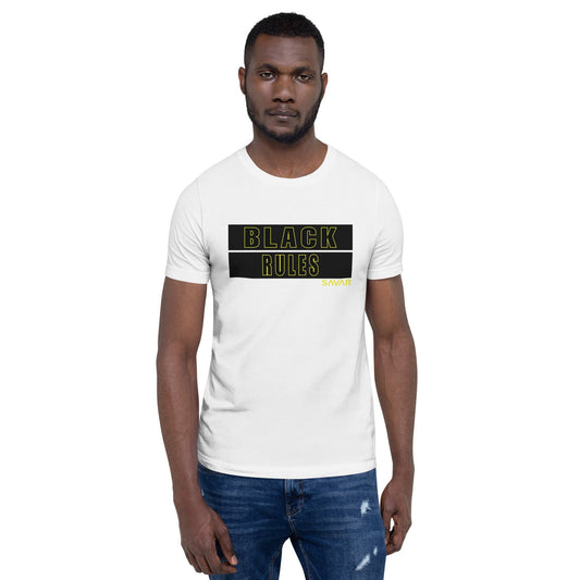 Men's Black Rules Outline Crew Neck T-Shirt