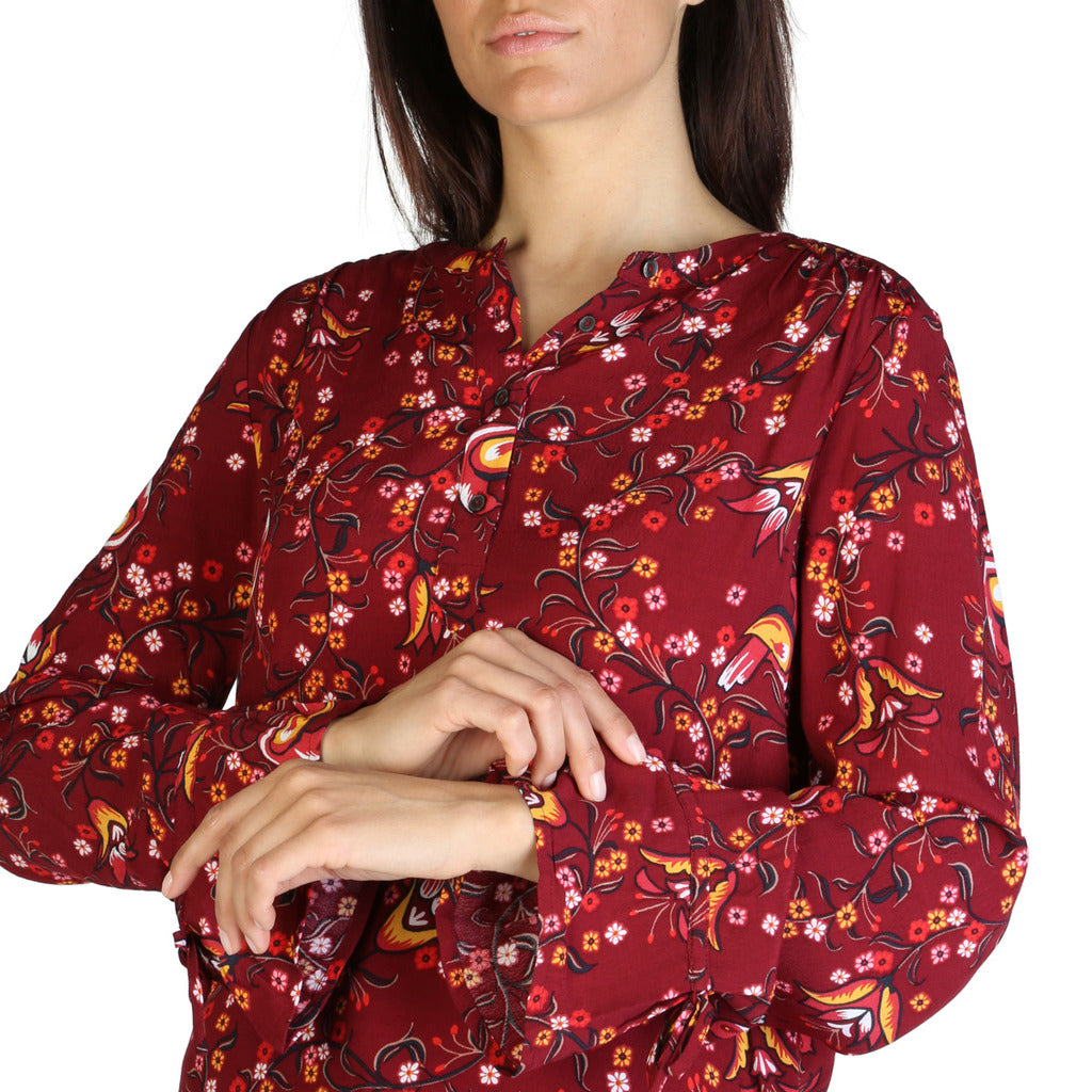 Tommy Hilfiger Popover Floral Print Red Women's Blouse WW24735-256