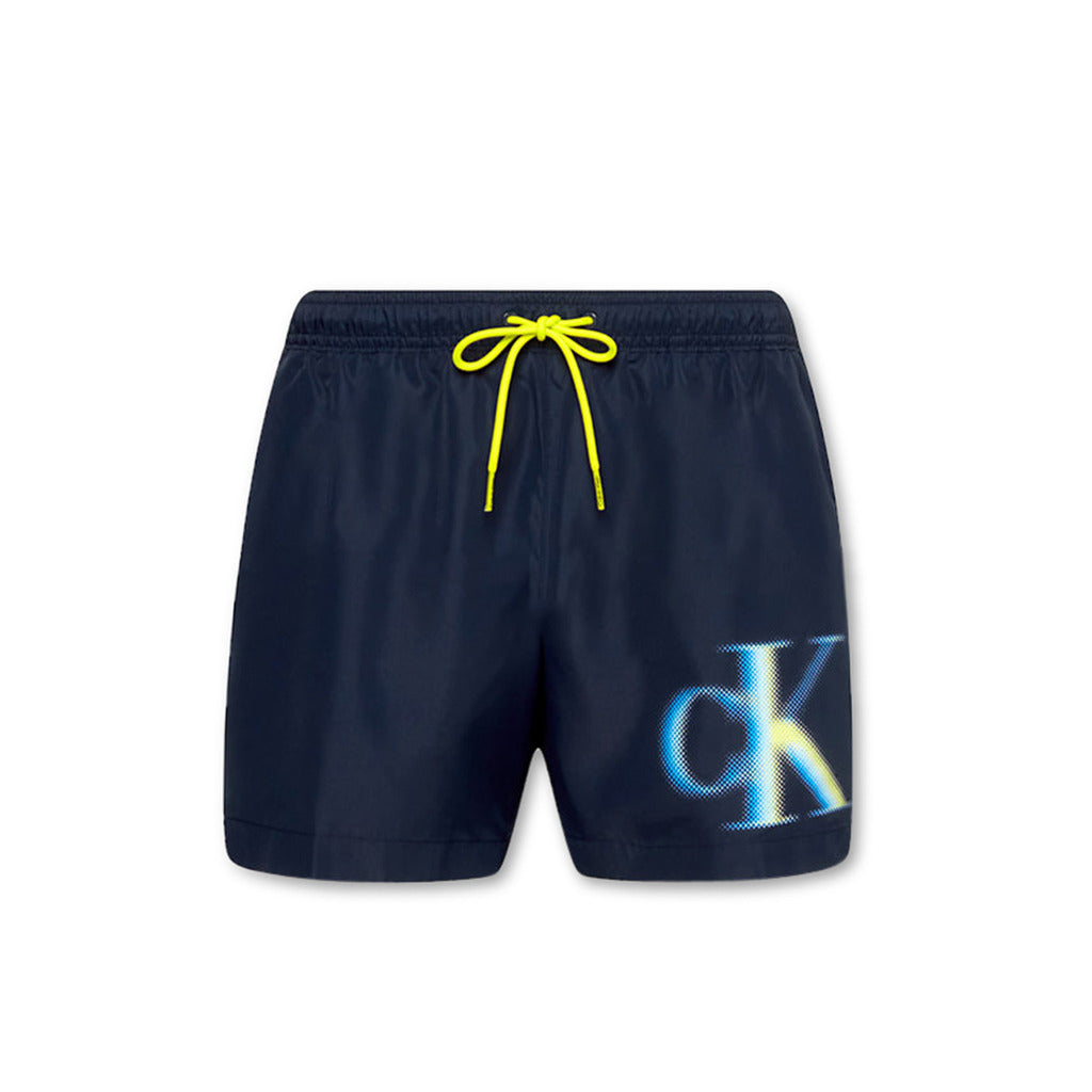 Short Drawstring Swim Shorts - CK Monogram Calvin Klein