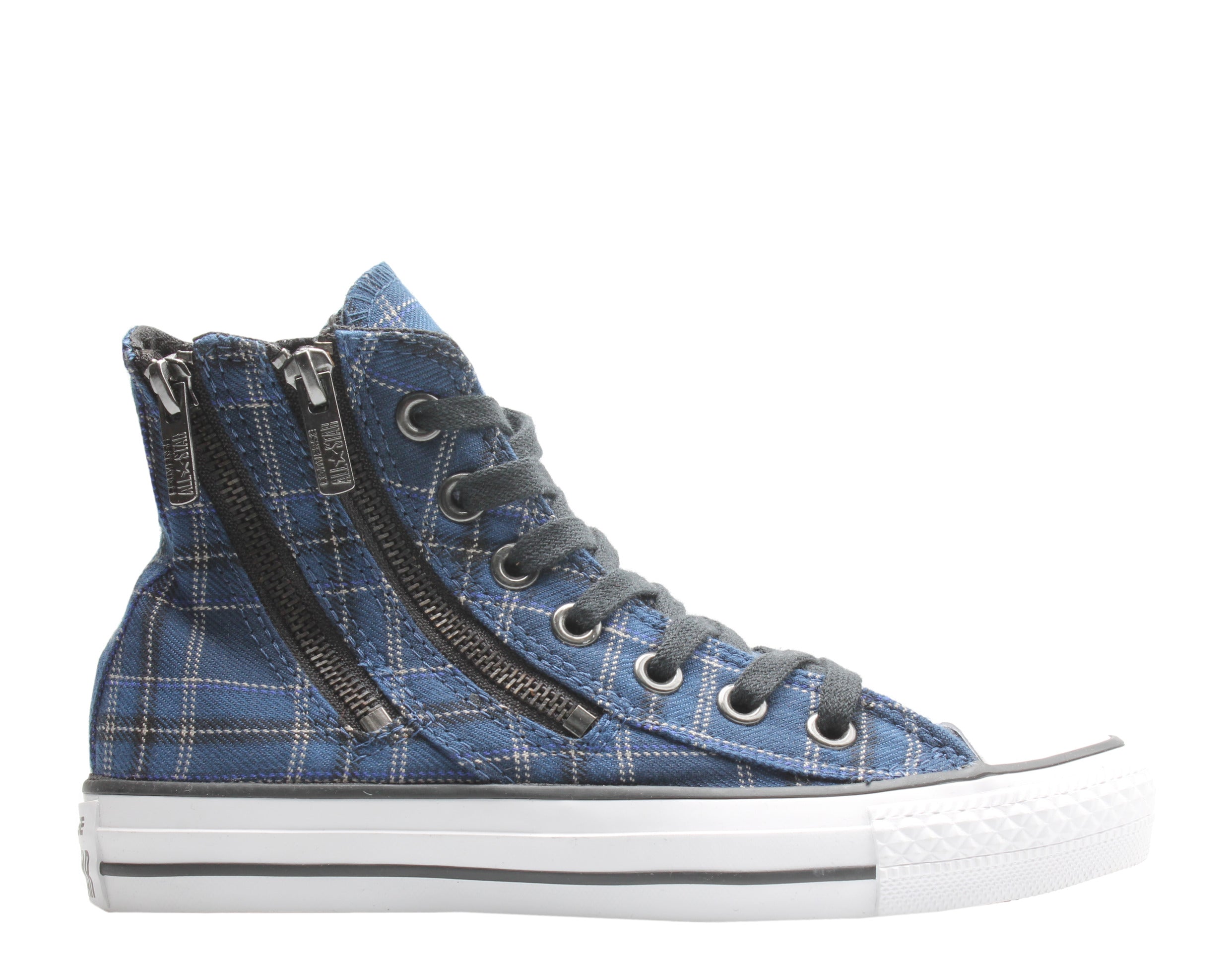 Converse Chuck Taylor All Star Dual Zip Hi Plaid Navy Black White Snea