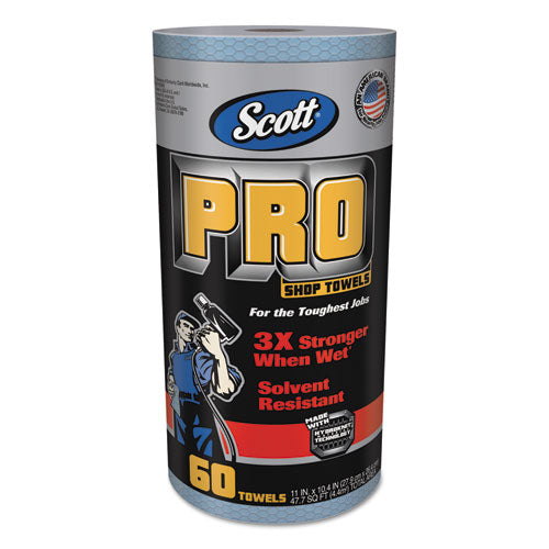 Scott Pro Shop Towels Heavy Duty 1 Ply 60 Sheets Blue (12 Rolls) 32992