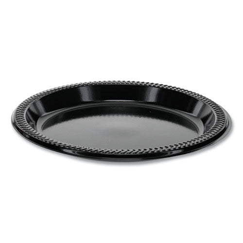 Pactiv Laminated Foam Dinnerware, Plate, 9 Dia, Black, 500/Carton