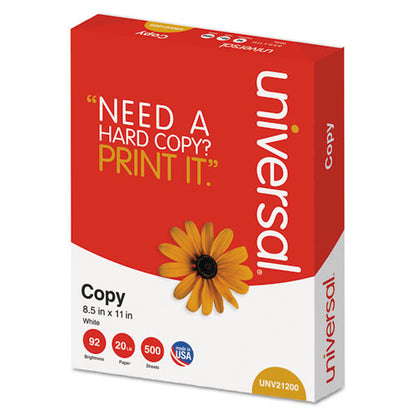 Universal Copy Paper 92 Bright 20lb 8.5 X 11 White (5000 Sheets) UNV21200