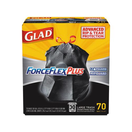 Glad ForceFlex Plus 30 Gallon Large Drawstring Multipurpose Trash