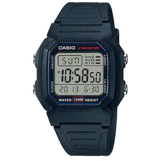 Casio Illuminator Classic Digital Watch Black W-800H-1AVDF