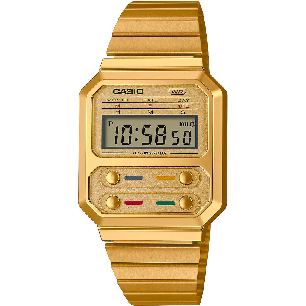 Casio Vintage Women's Yellow Digital Watch A100WEG-9AEF