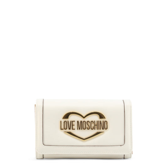 Love Moschino Metal Logo Flap White Women's Wallet JC5624PP1GLD110A