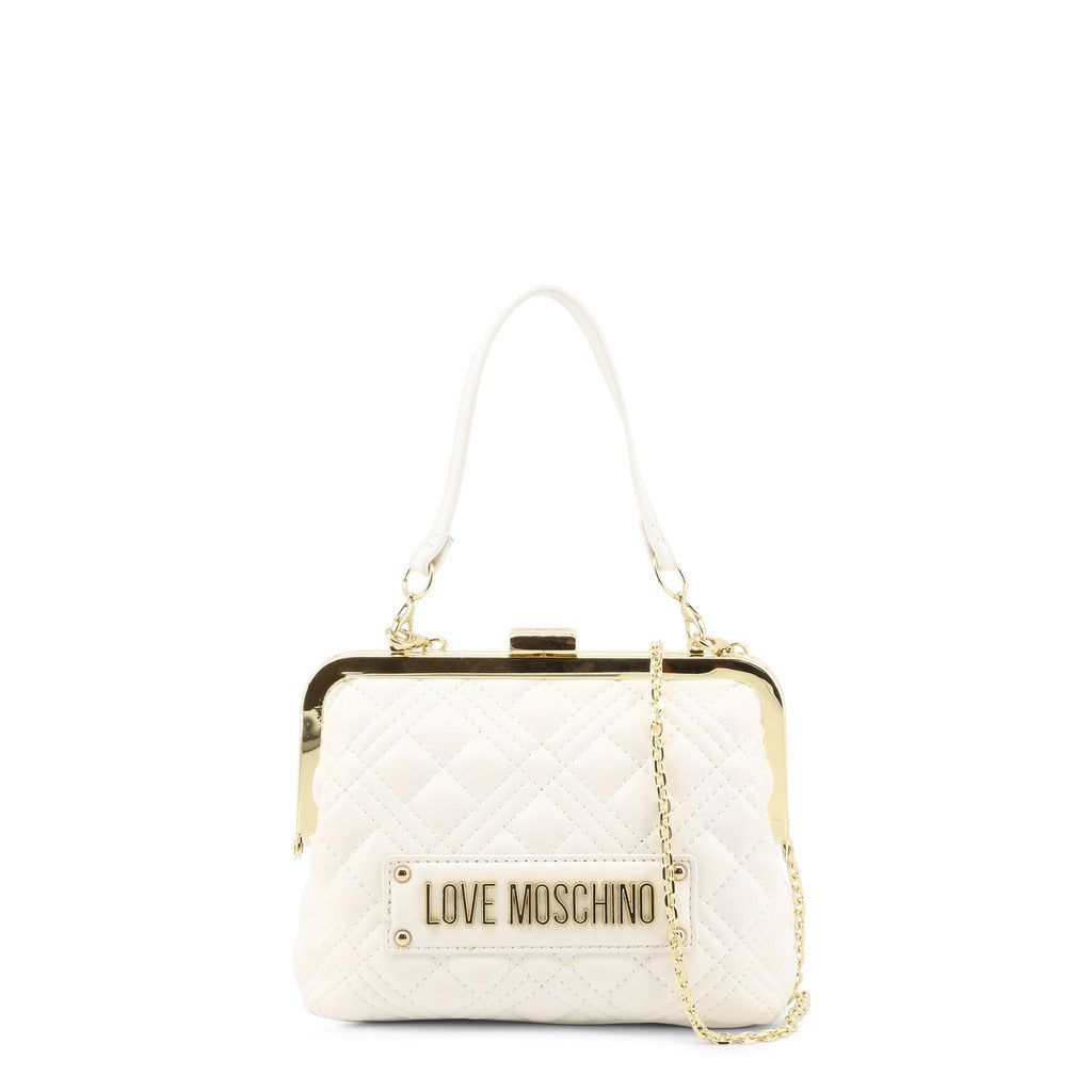 Love Moschino Shiny Quilted White Women's Mini Clutch Bag JC4011PP1GLA0120