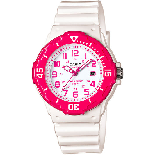 Casio Ladies' Classic Analog Watch White and Pink LRW-200H-4BVDF