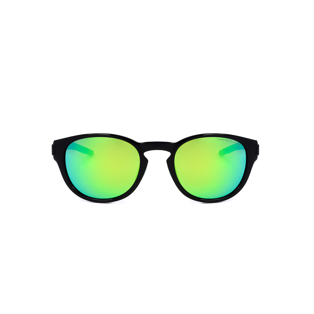 Tommy Hilfiger Oval Black/Green Sunglasses TH1912/S 807/Z9
