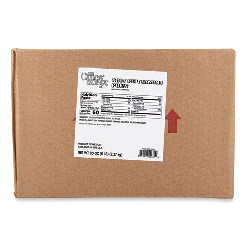 Office Snax Candy Assortments, Peppermint Puffs Candy, 5 Lb Carton (OFX00661)