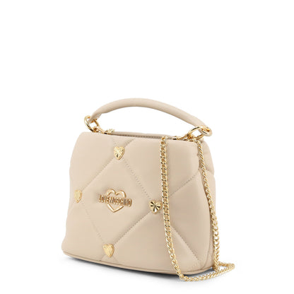 Love Moschino Jewel Hearts Ivory Women's Small Handbag JC4082PP1GLZ0110