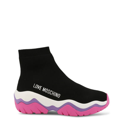 Love Moschino Roller Coaster High-Top Sock Black Women's Shoes JA15574G1GIZR000