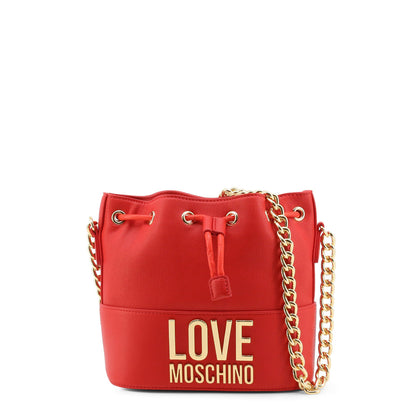 Love Moschino Gold Metal Logo Red Women's Bucket Bag JC4101PP1GLI0500