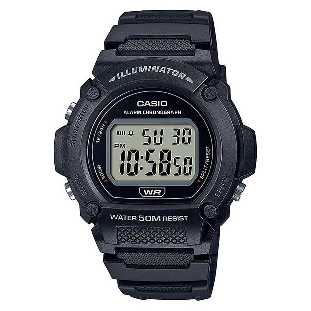 Casio Illuminator Classic Digital Watch Black W-219H-1AVDF