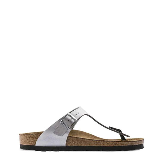 Birkenstock Gizeh Birko-Flor Silver Sandals 0043851 Regular Width