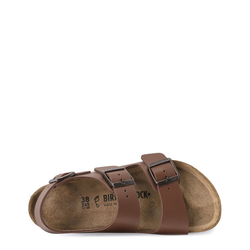 Birkenstock Milano BS Natural Leather Ginger Brown Sandals 1019066 Regular Width