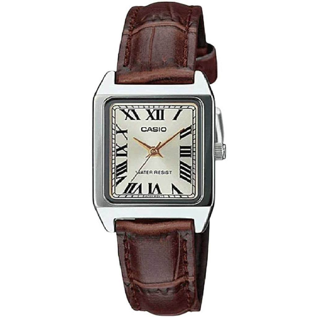 Casio Ladies' Classic Analog Watch Brown Leather LTP-V007L-9BVDF