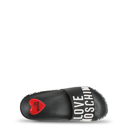 Love Moschino Logo Black Women's Slides JA28112G1GI17000