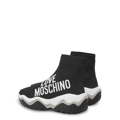Love Moschino Roller Coaster High Top Sock Black Women's Shoes JA15564G1GIZQ000