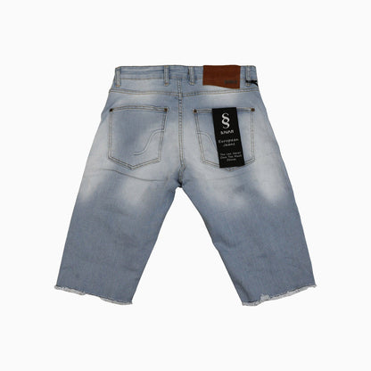 Men's Ripped Ice Blue Shorts