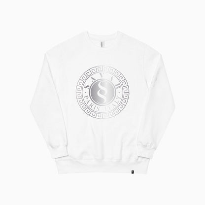 Men's Emblem Printed White Sweatshirt