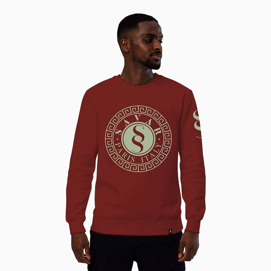 Men's Emblem Printed Bordeaux Sweatshirt