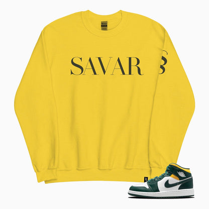 Men's Basic Printed Yellow Sweatshirt