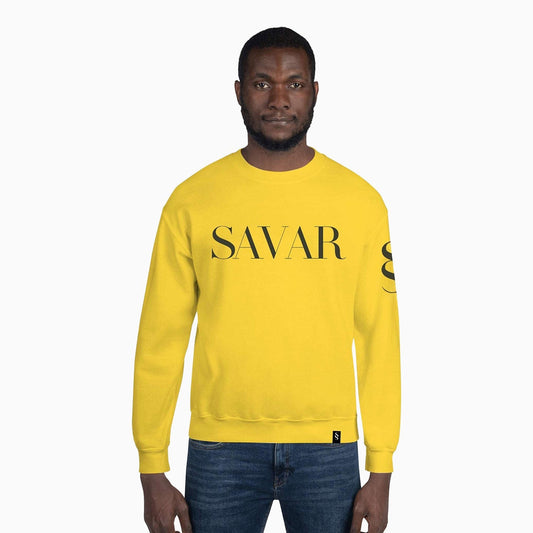 Men's Basic Printed Yellow Sweatshirt
