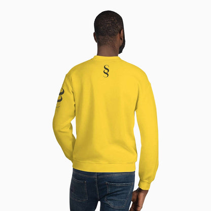 Men's Basic Printed Yellow Sweatshirt