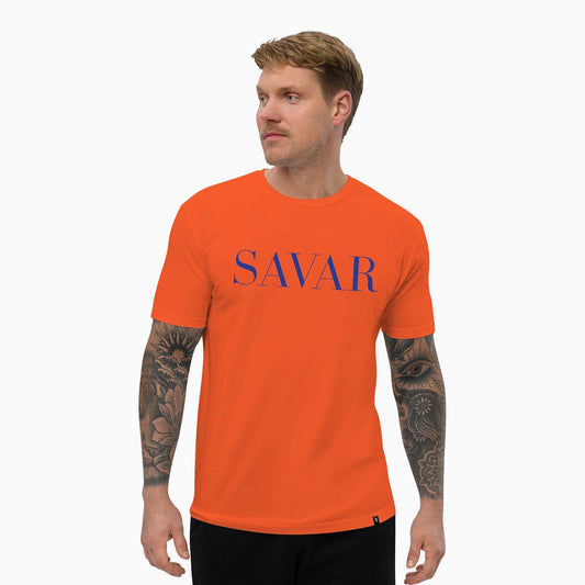 Men's Basic Printed Orange T Shirt