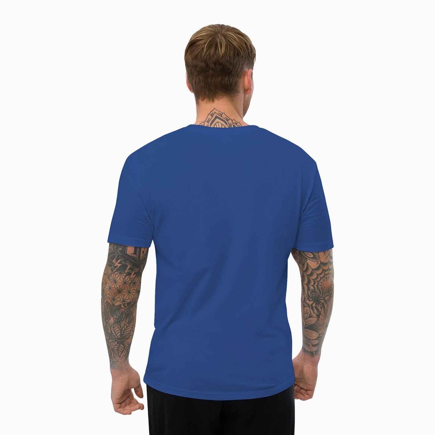 Men's Cut-Off Printed Royal Blue T Shirt