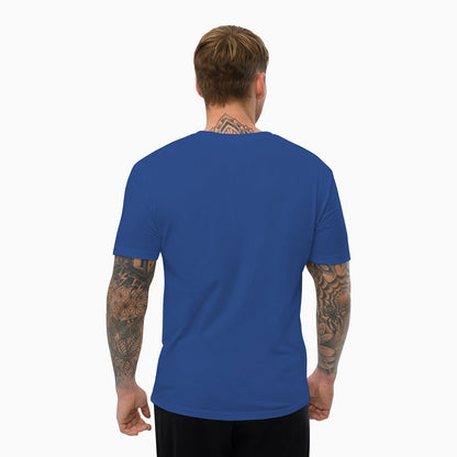 Men's Cut-Off Printed Royal Blue T Shirt