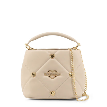 Love Moschino Jewel Hearts Ivory Women's Small Handbag JC4082PP1GLZ0110