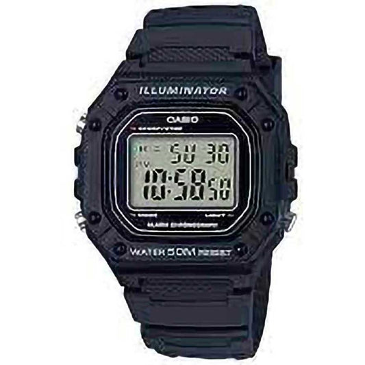 Casio Illuminator Classic Digital Watch Black W-218H-1AVDF