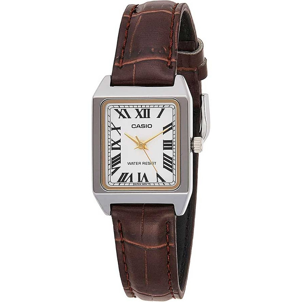 Casio Ladies' Classic Analog Watch Brown Leather LTP-V007L-7B2VDF