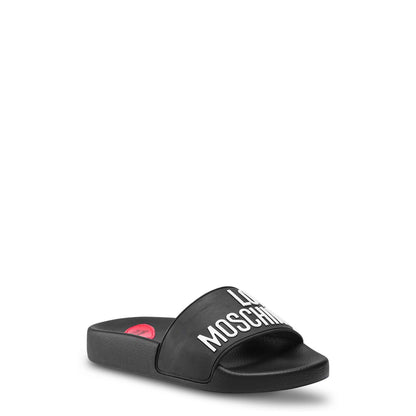 Love Moschino Logo Black Women's Slides JA28052G1GI14000