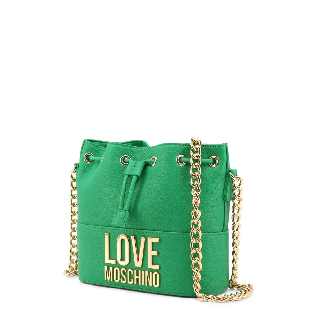 Love Moschino Gold Metal Logo Green Women's Bucket Bag JC4101PP1GLI0801