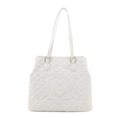 Love Moschino Shiny Quilted White Women's Shoulder Bag JC4021PP1GLA0120