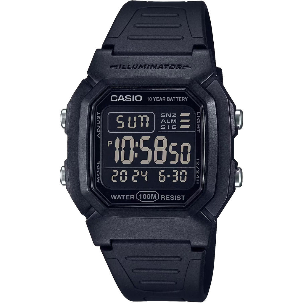 Casio Illuminator Classic Digital Watch Black W-800H-1BVDF