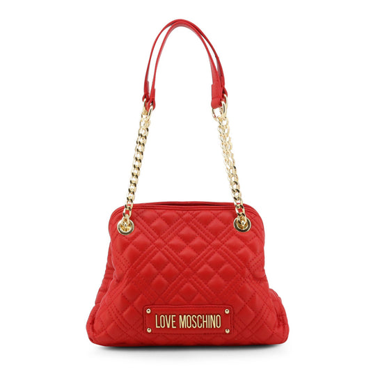 Love Moschino Shiny Quilted Red Women's Shoulder Bag JC4014PP1GLA0500