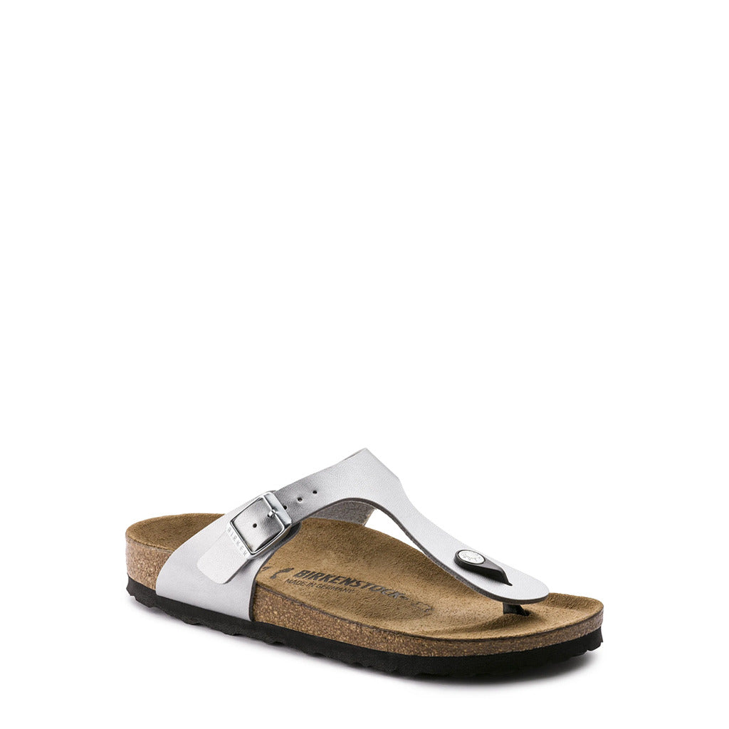 Birkenstock Gizeh Birko-Flor Silver Sandals 0043851 Regular Width