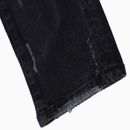 Men's Ribbed Black Wash Denim Pant