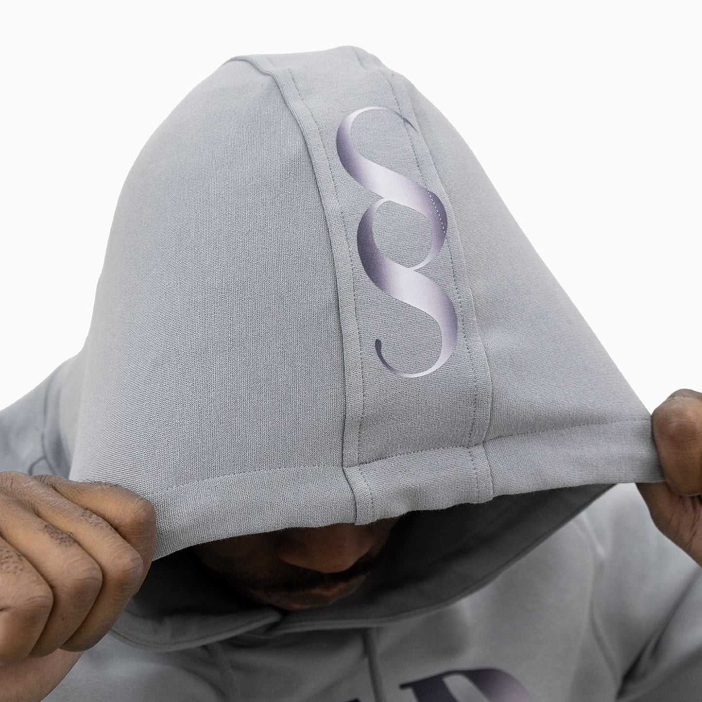 Men's Gradient Text Big Logo Pull Over Hoodie
