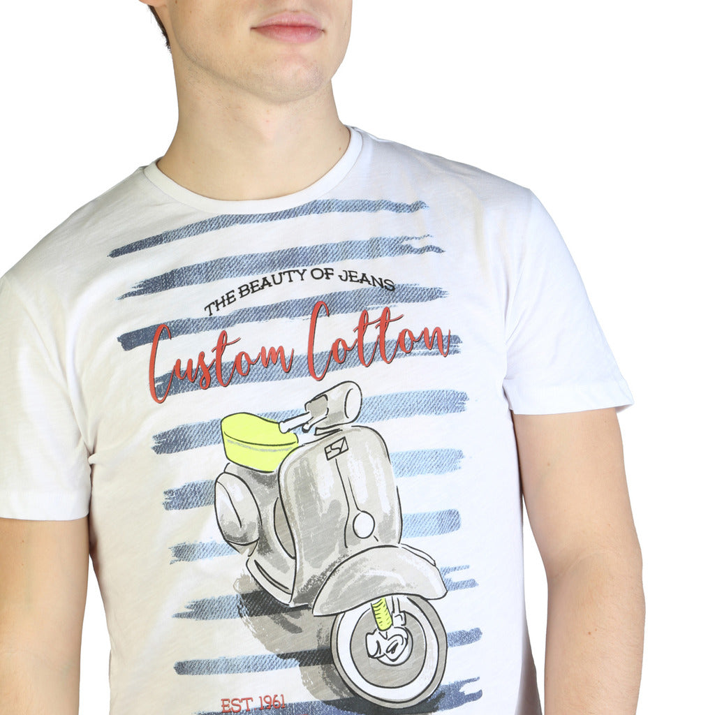 Yes Zee Custom Cotton White Men's T-Shirt T700-TL10-0127