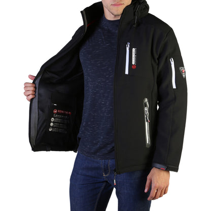 Geographical Norway Tichri Black Hooded Bomber Men's Jacket