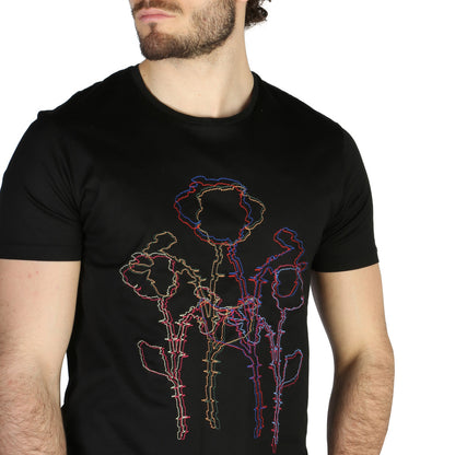Emporio Armani Abstract Flowers Black Men's T-Shirt 3Z1T6R1JQ3Z0-999