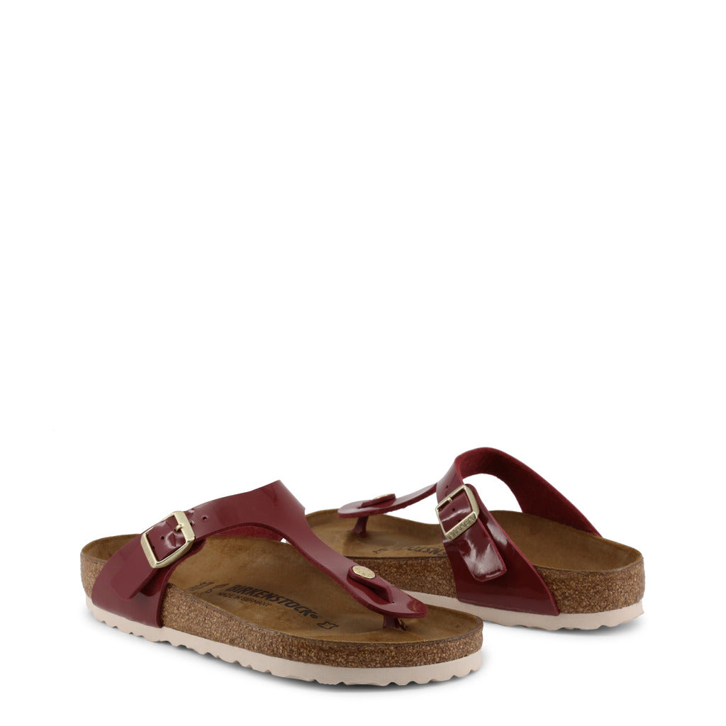 Birkenstock Gizeh Birko-Flor Patent Bordeaux Women's Thong Sandals 1013073