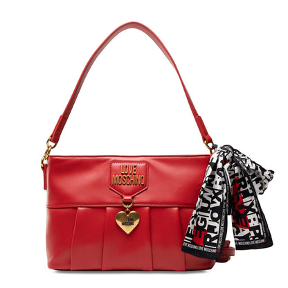 Love Moschino Soft & Charm With Foulard Red Women's Shoulder Bag JC4046PP1ELO0500